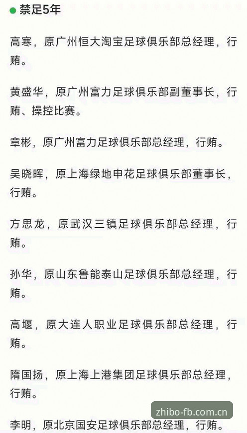 FB体育app官方入口 中国足协第三批禁足名单详解:65人受罚背后的行业整顿与体育精神回归